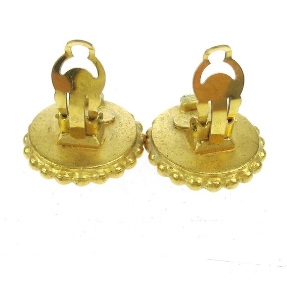 CHANEL CC Logos Button Motif Earrings Gold-Tone Clip-On 93A Accessories AK38487k - Picture 4 of 4